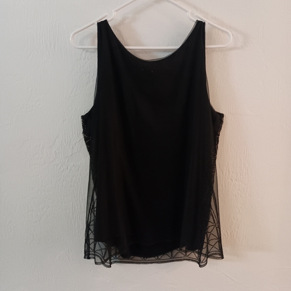 Chico's Black Sheer Beaded Sleeveless Top - Picture 2 of 9